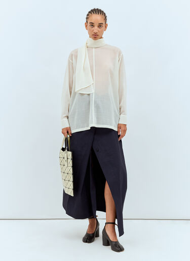 Issey Miyake Sheer Shirt With Shawl Off white ism0258003