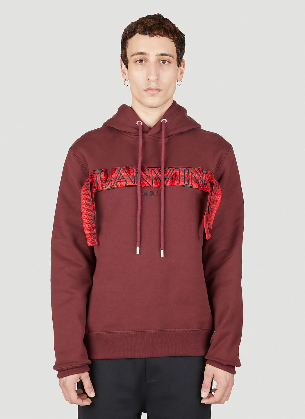 Logo Embroidery Cotton Jersey Hoodie