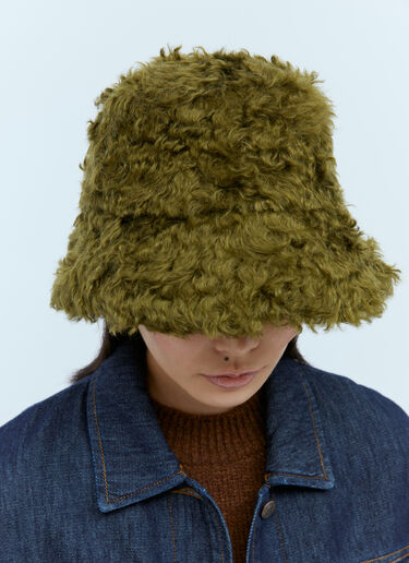 Dries Van Noten Mohair Bucket Hat Green dvn0254037