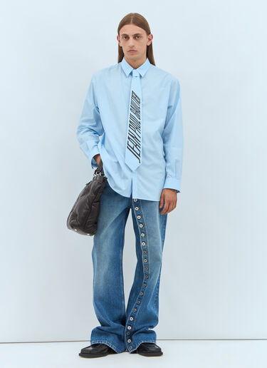 Jean Paul Gaultier Logo-Print Tie Shirt Blue jpg0157005