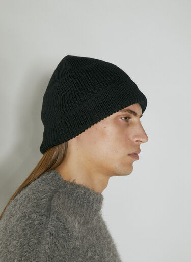 Our Legacy Wool Knit Beanie Hat Black our0354010