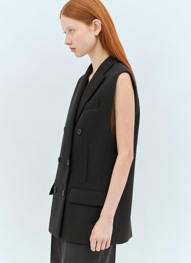 Gucci Wool Tailored Long Waistcoat Black guc0257028