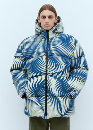 Dries Van Noten Printed Padded Jacket Blue dvn0154003