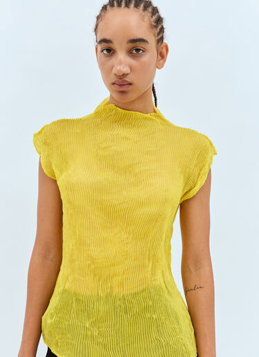 Issey Miyake Chiffon Twist 1 Top Yellow ism0258006