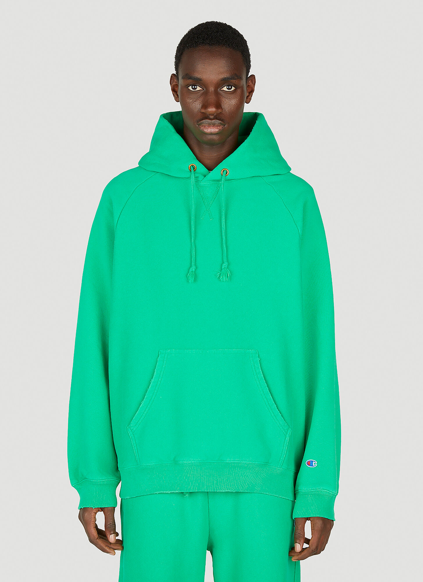 Green Sweatshirt ModeSens | Embroidered Male Hooded Champion Logo