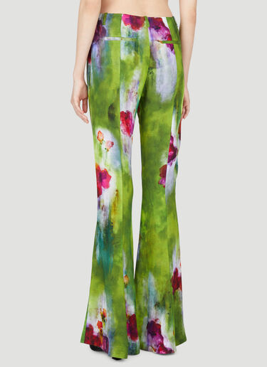 Acne Studios Floral Print Flared Pants Green acn0254034