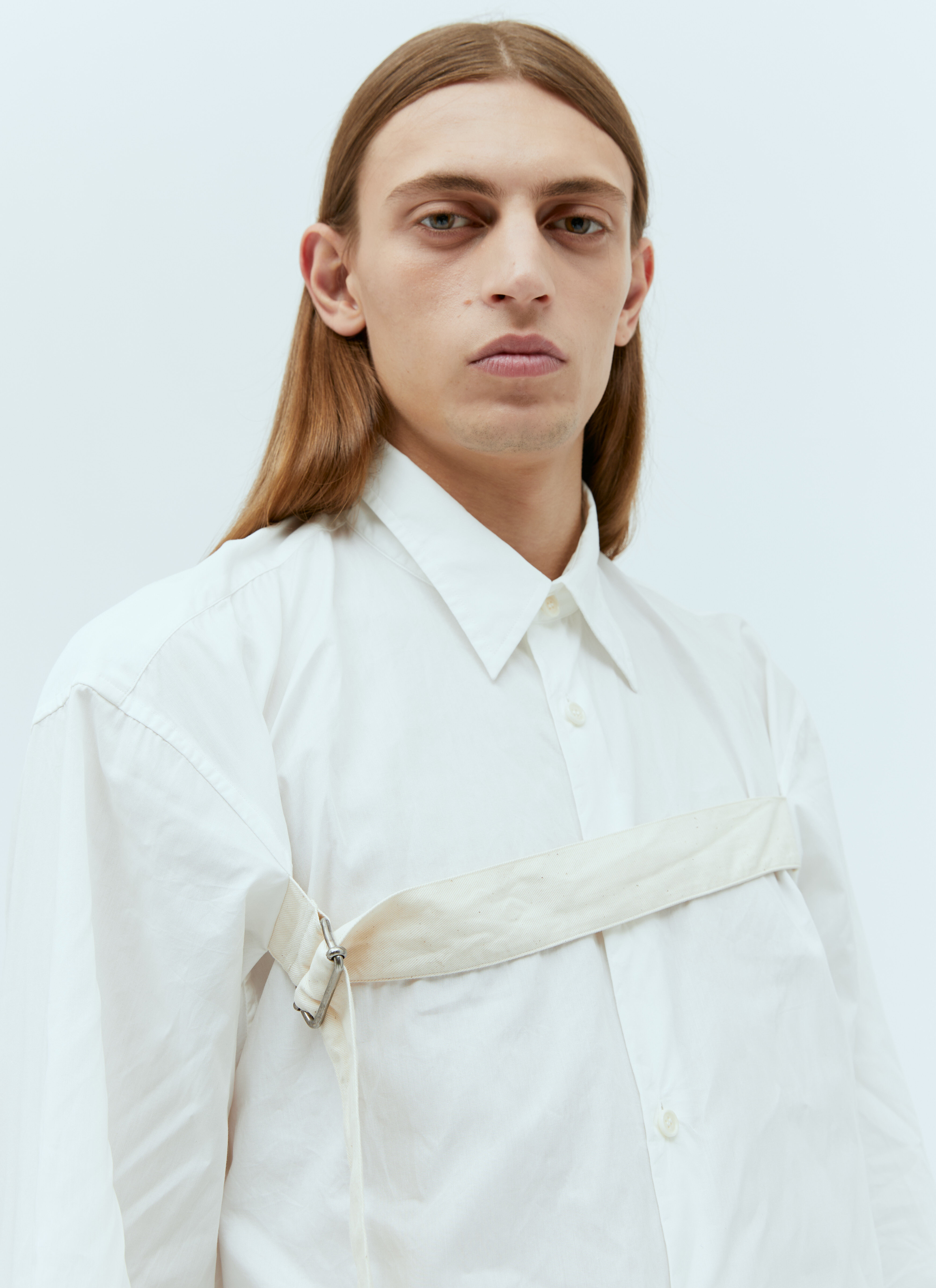 Dries Van Noten Men's Cotton Strap Shirt in White | LN-CC®