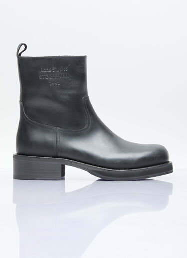 Acne Studios Leather Waxed Boots Black acn0156038