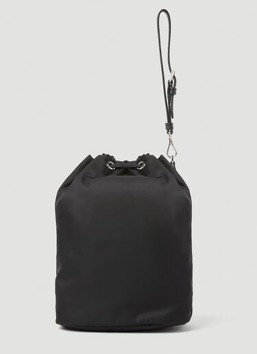 Prada Vela Mini Bucket Bag Pouch in Black