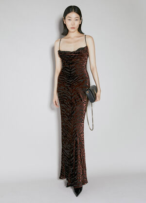 Saint Laurent Velvet Devoré Maxi Dress Black sla0254043