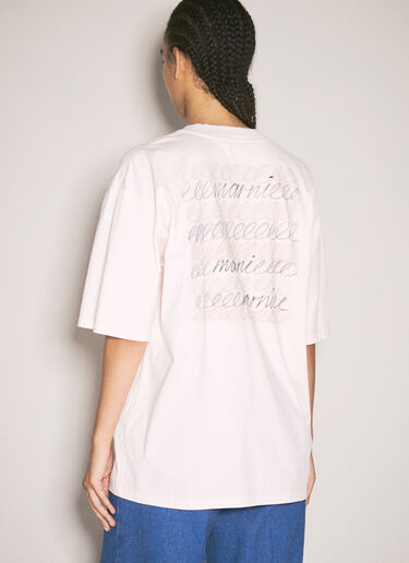 Marni Logo Print T-Shirt Pink mni0257016