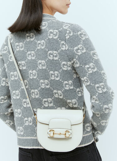 Gucci Horsebit 1955 mini rounded bag in white leather