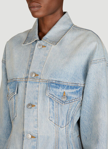 Balenciaga Hourglass Denim Jacket Blue bal0255013