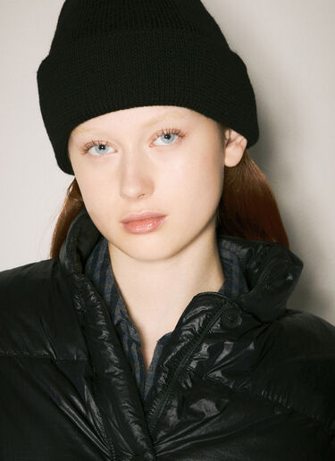 Our Legacy Wool Knit Beanie Hat Black our0358010