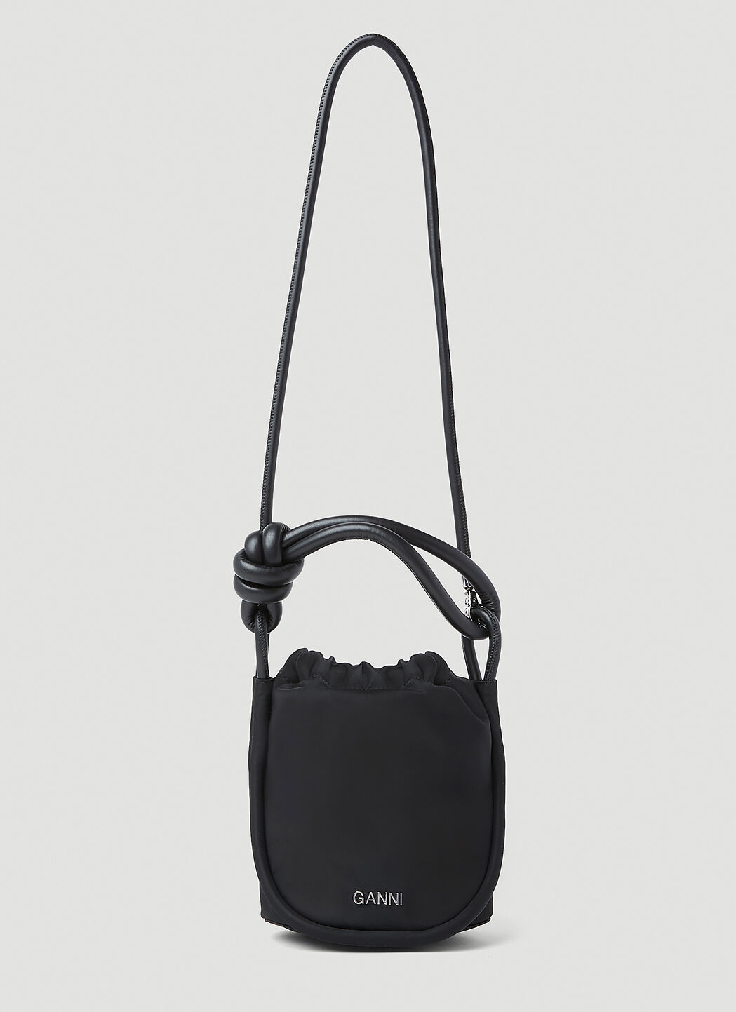 GANNI Small Knot Bucket Handbag in Black | LN-CC®