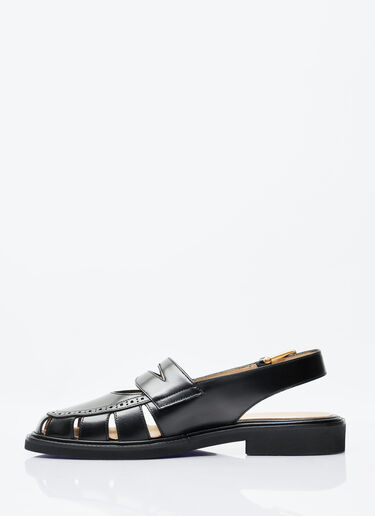 Thom Browne Cut-Out Slingback Loafer Sandals Black thb0156009