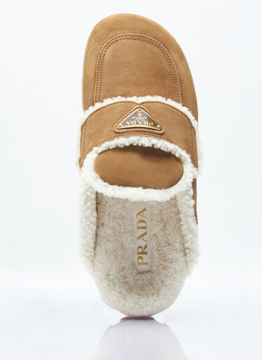 Prada Shearling Slippers Brown pra0258037