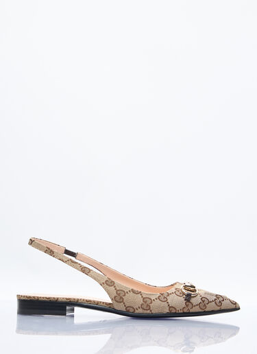 Gucci Horsebit Slingback Ballerina Flats Beige guc0257048