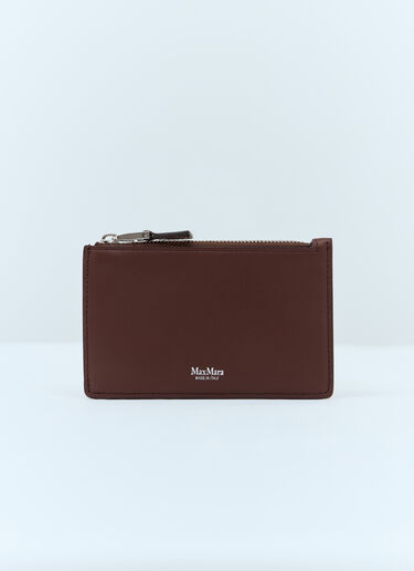 Max Mara Logo Embossed Cardholder Brown max0257051