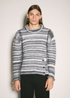 Kiko Kostadinov Rolled Neck Striped Sweater Grey kko0158011