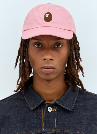 A BATHING APE® Ape Head Panel Baseball Cap Pink aba0156014