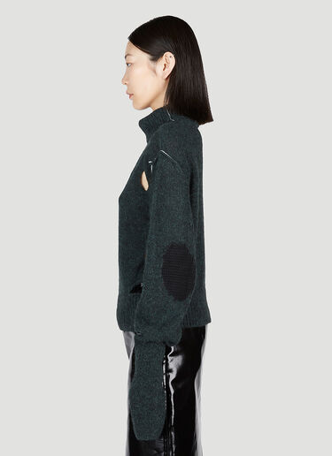 MM6 Maison Margiela Cut Out Sweater Green mmm0253009