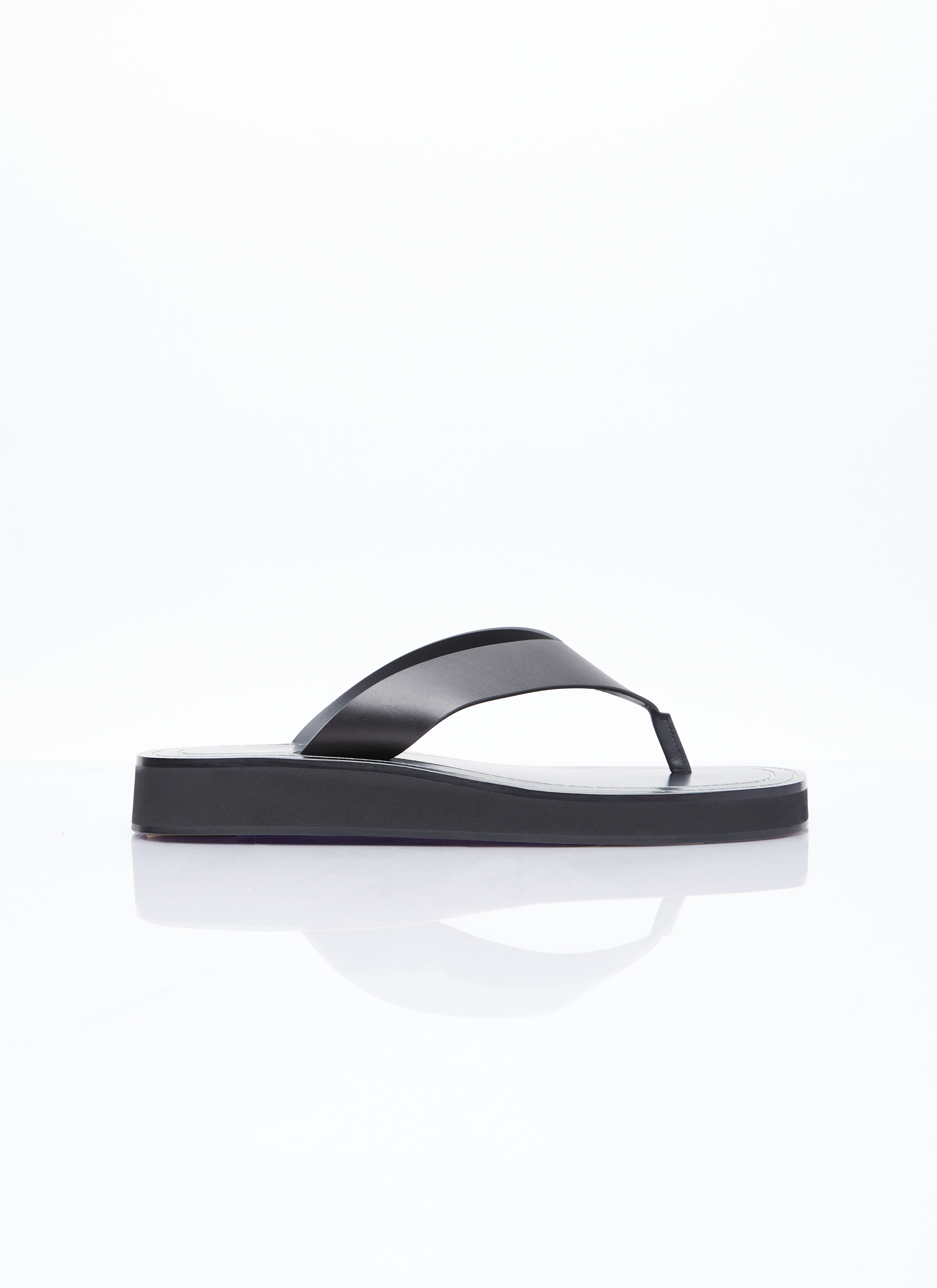 The Row Ginza Leather Sandals Black row0253035