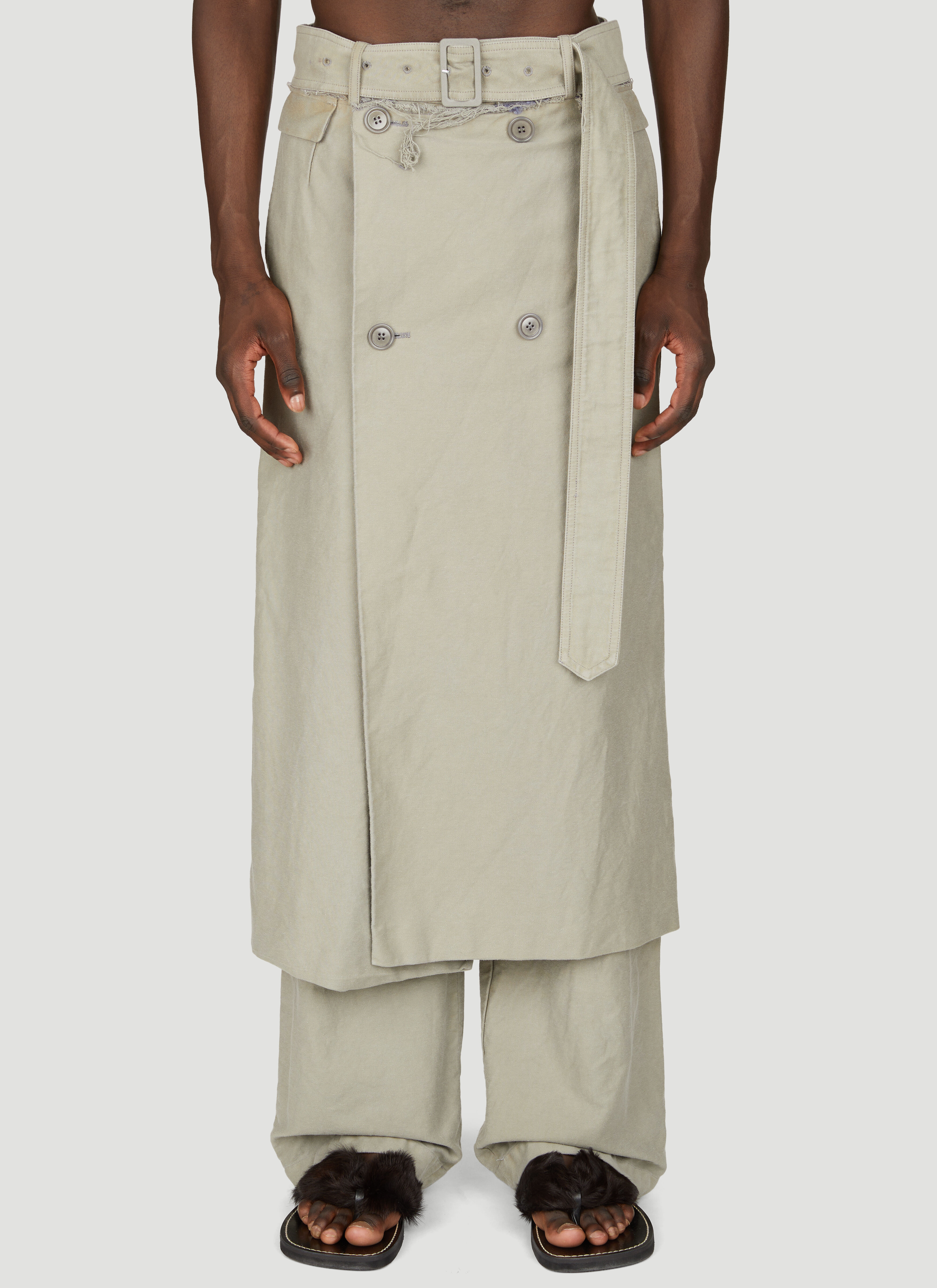 Dries Van Noten Tailored Wrap-Around Pants Grey dvn0156010