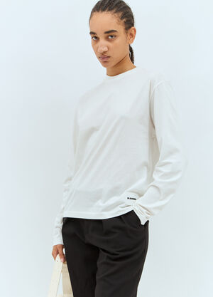 Jil Sander+ Set Of Three Logo Patch T-Shirts White jsp0251020