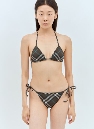 Burberry Check Bikini Briefs Green bur0257009