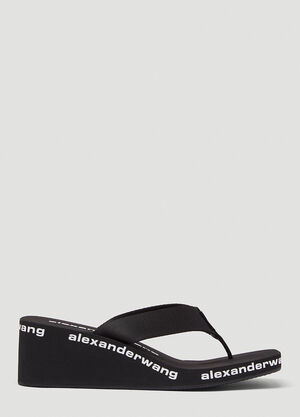 Saint Laurent Logo Wedge Sandals  Black sla0257050