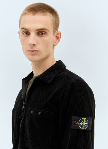 Stone Island 코듀로이 오버셔츠 블랙 sto0158032