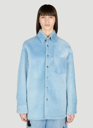 Marni Opal Reversible Leather Jacket Blue mni0253021