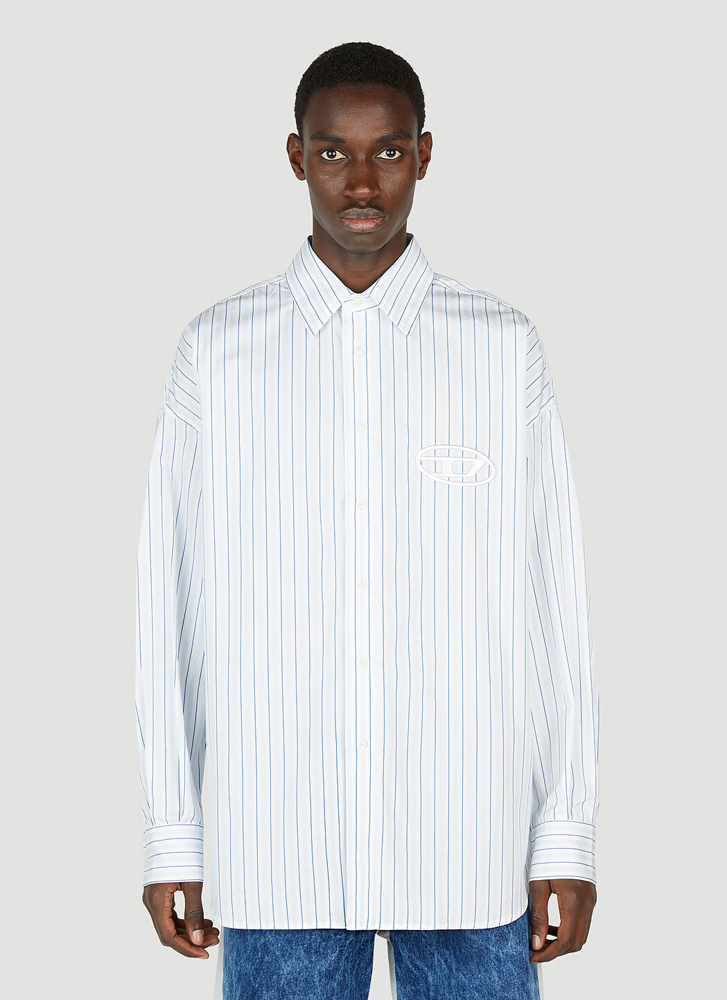 Diesel Men's S-Doubly Striped Shirt in White | LN-CC®