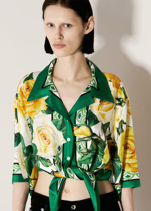 Dolce & Gabbana 크롭 실크 셔츠 화이트 dol0257004
