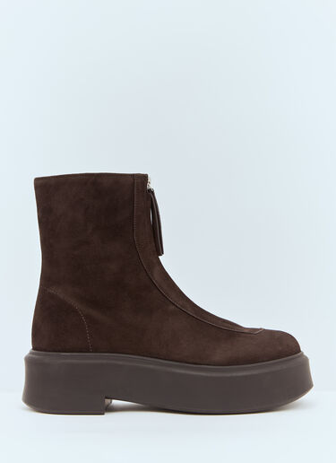 The Row Zipped Boots Brown row0258023