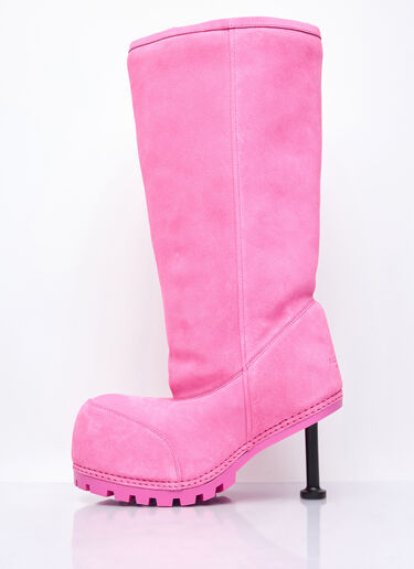 Balenciaga Alaska Faux-Fur Heeled Boots Pink bal0257069