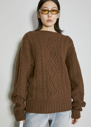 Martine Rose Wool Cable Knit Sweater Blue mtr0255004