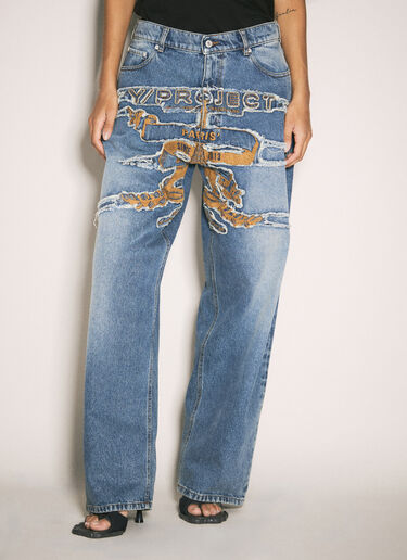 Y/Project Evergreen Paris' Best Patch Jeans Blue ypr0358007