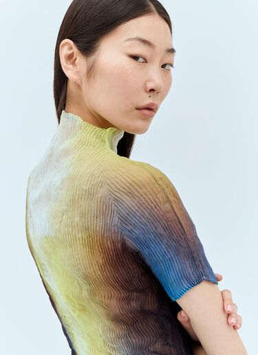 Issey Miyake Light Leak 雪纺扭褶上衣 彩色 ism0257002