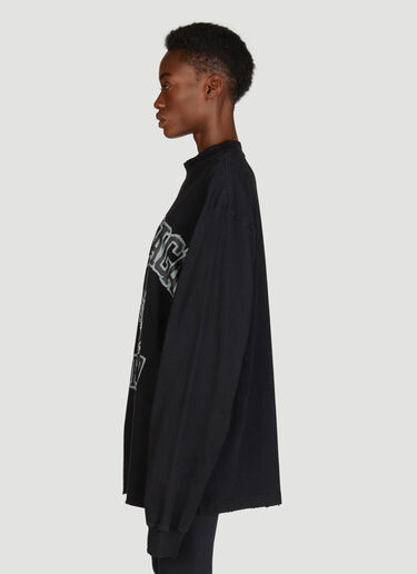 Balenciaga DIY 컬리지 긴팔 티셔츠 블랙 bal0255024