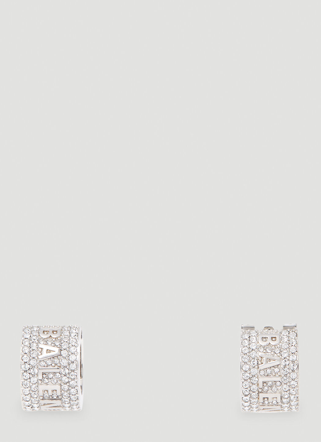 Marc Jacobs XL Logo Hoop Earrings Silver mcj0255004