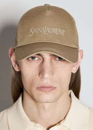 Saint Laurent 刺绣徽标棒球帽  棕色 sla0156018