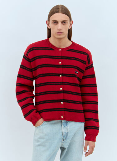 Miu Miu Stripe Cardigan Red miu0358001