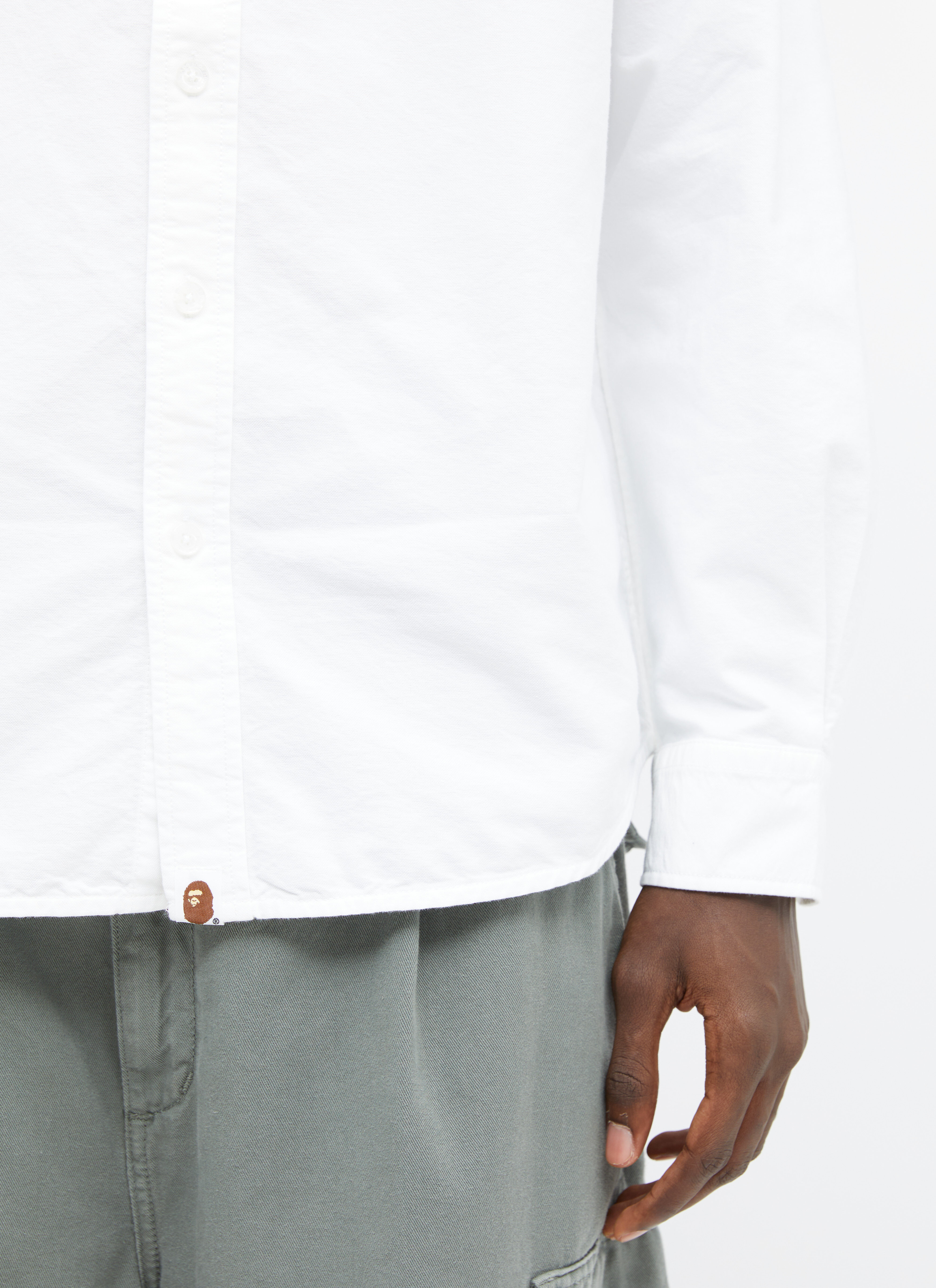 A BATHING APE® Ape Head One Point Oxford Shirt in White | LN-CC®