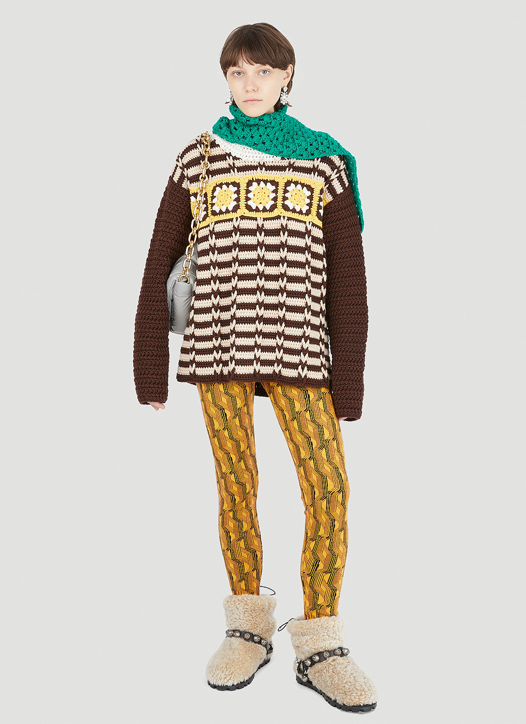 Miu Miu Crochet Knit Sweater in Yellow | LN-CC