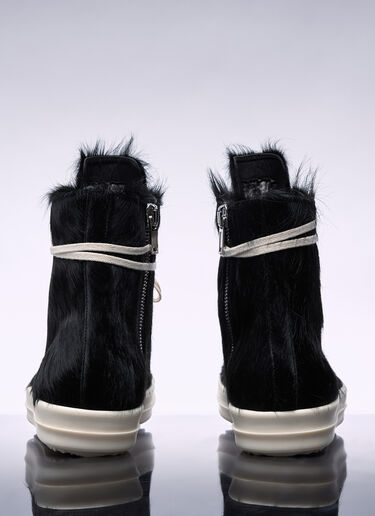 Rick Owens Pony-Hair High-Top Sneakers Black ric0156014