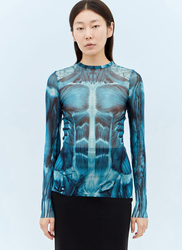 Jean Paul Gaultier Ecorche Mesh Top Blue jpg0258010