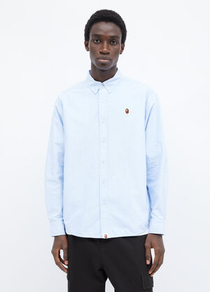 A BATHING APE® Ape Head One Point Oxford Shirt Black aba0156009