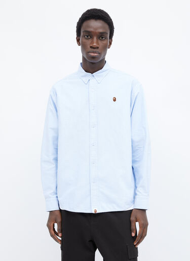 A BATHING APE® Ape Head One Point Oxford Shirt Blue aba0154025